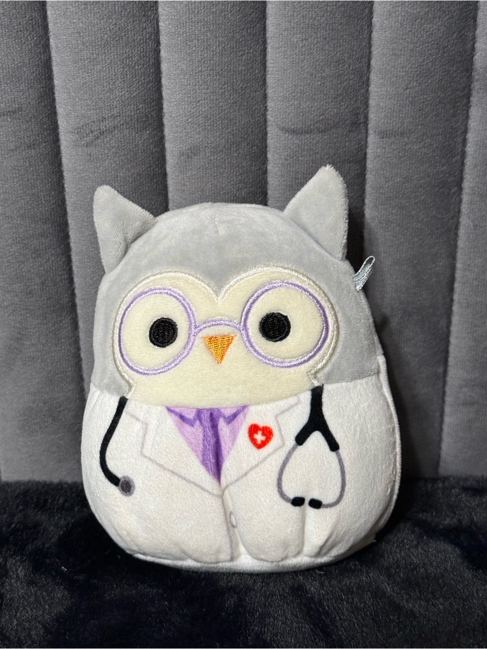 💖4/$25- Squishmallows Doctor Owl Plush - Gray, White, Purple